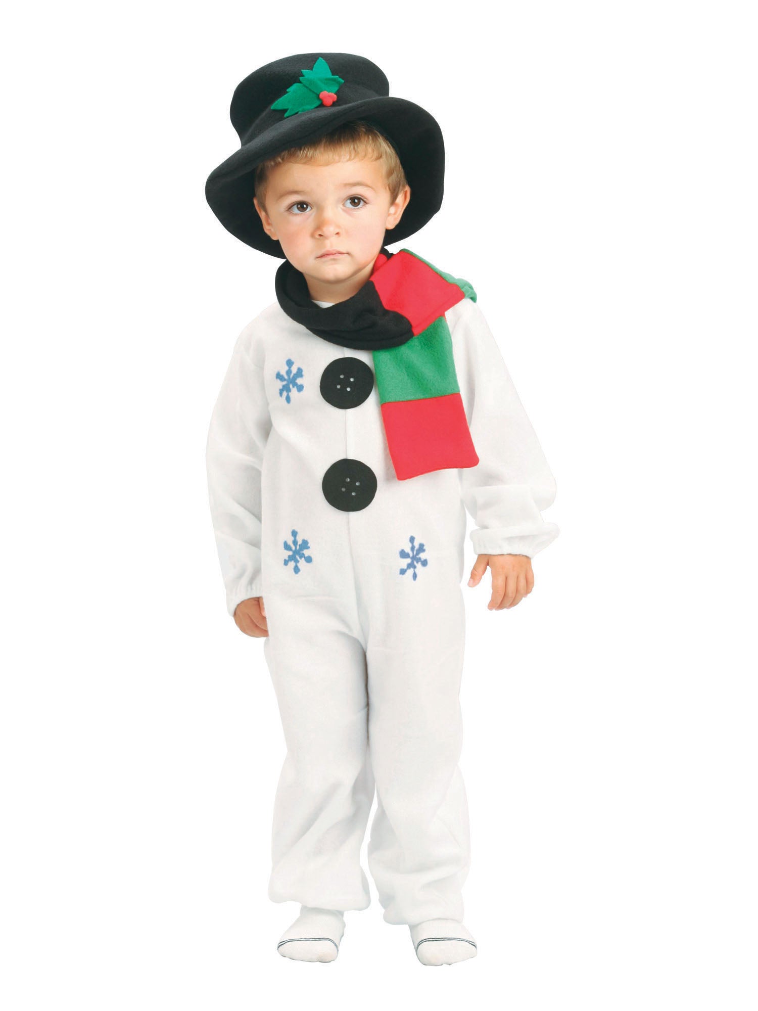 Snowman Boys Costume with Scarf & Holly Hat 2