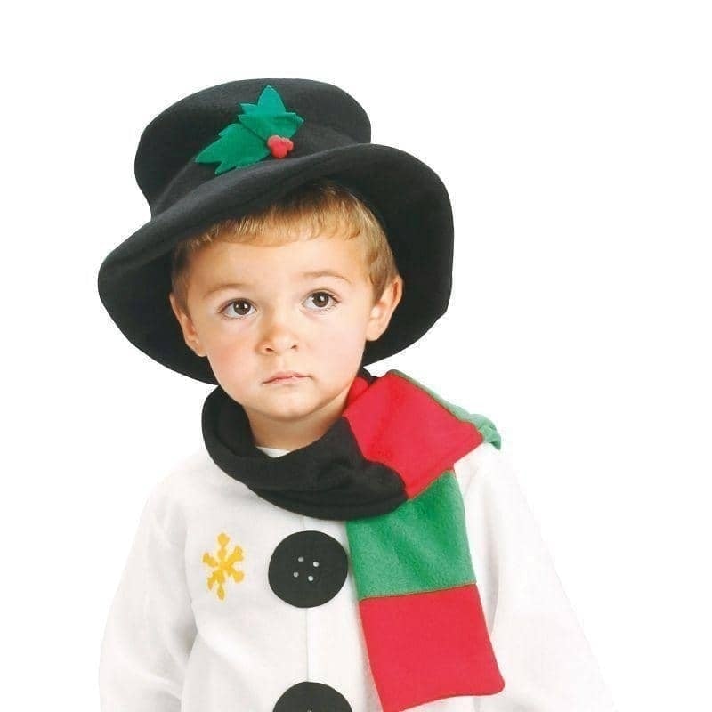 Snowman Boys Costume with Scarf & Holly Hat 1