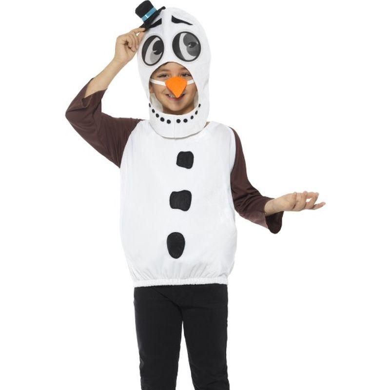 Snowman Costume with Tabard Carrot Nose Kids White 1