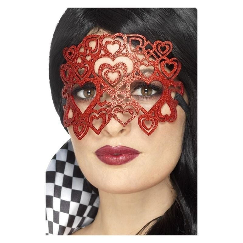 Size Chart Soft Felt Glitter Eyemask Adult Red