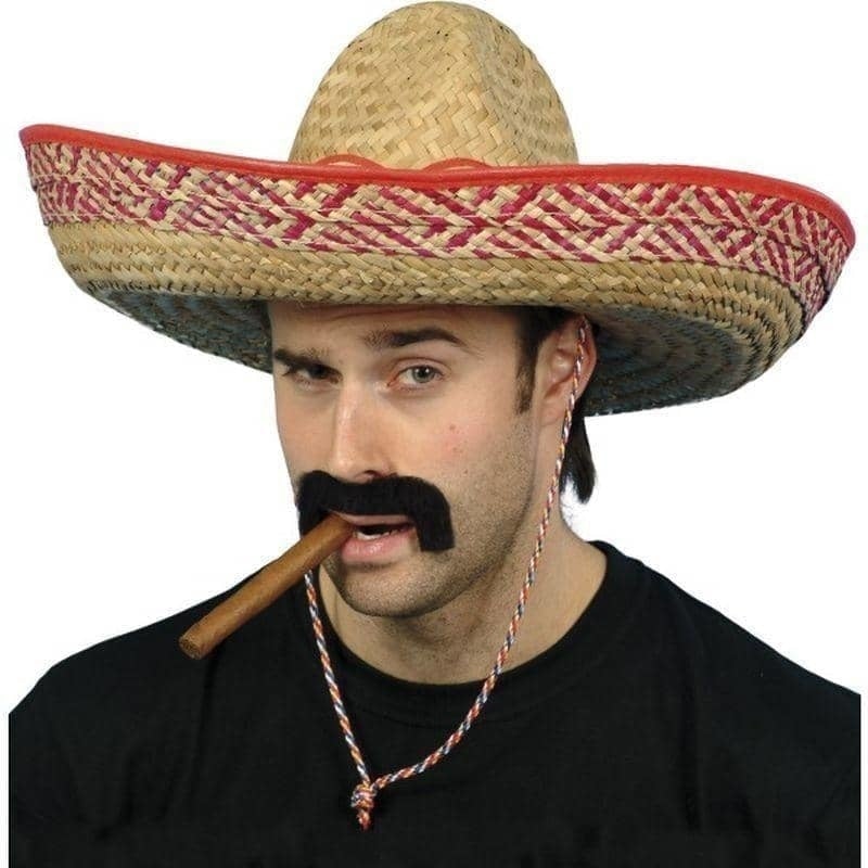 Sombrero Straw Hat Adult Brown 18inch Diameter 1