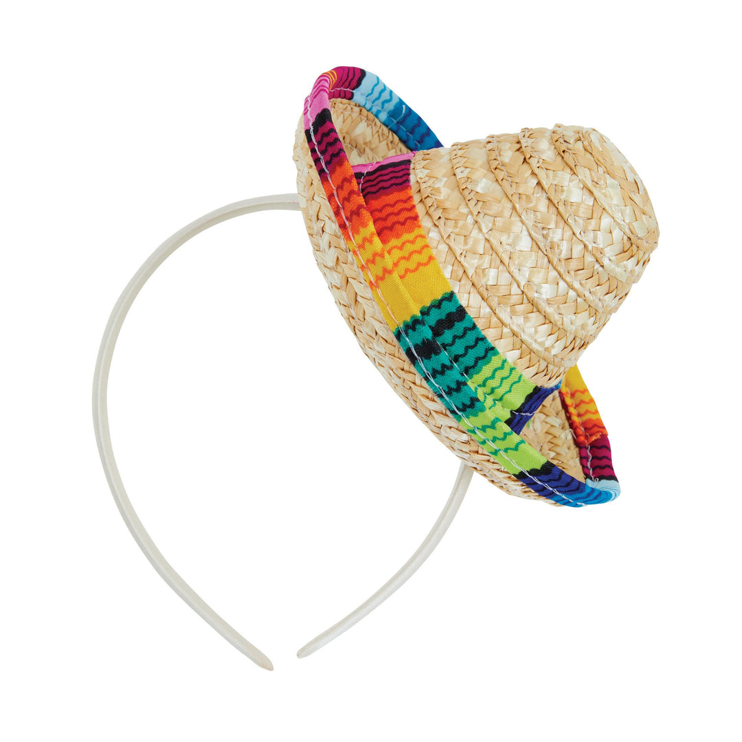 Sombrero Straw Mini Hat on Headband_1