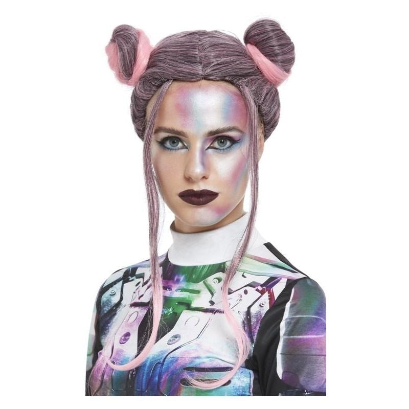 Space Buns Wig Black and Pink 1