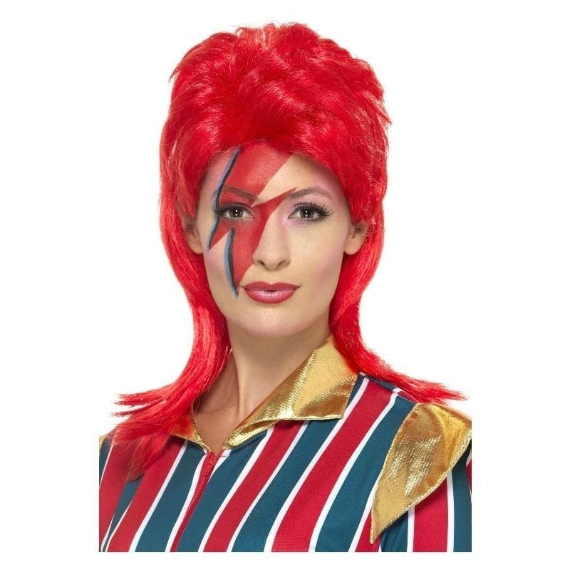 Space Superstar Wig Adult Red Ziggy Stardust David Bowie Hair 1