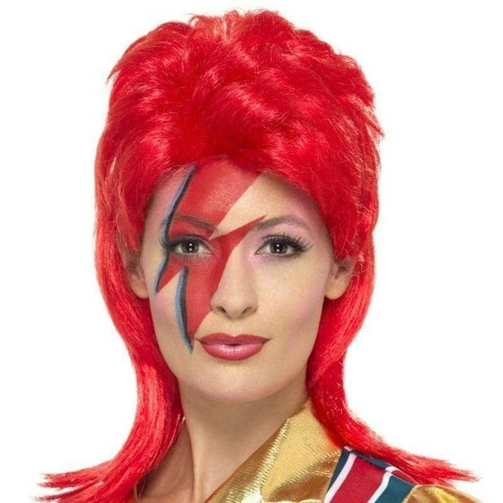 Space Superstar Wig Adult Red_1