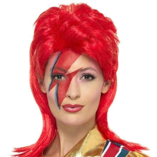 Space Superstar Wig Adult Red Ziggy Stardust David Bowie Hair 2
