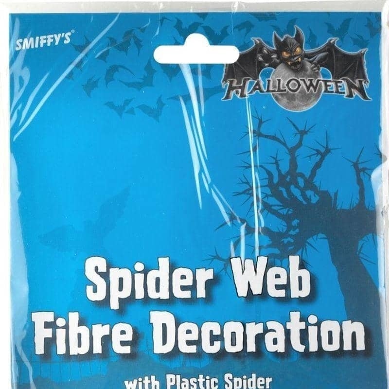 Spider Web Fibre Decoration Adult White_1
