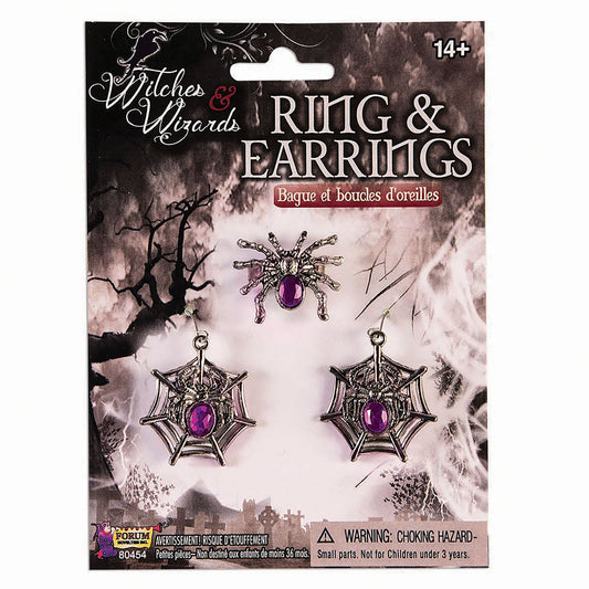 Spider Web Ring + Earring Set 1