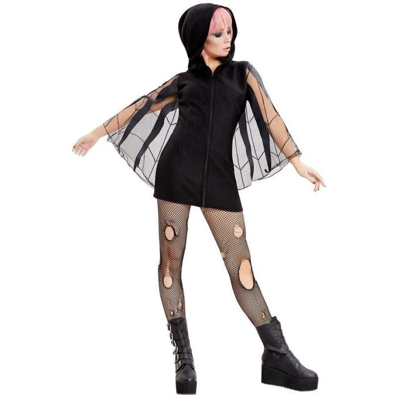 Spider Zip Up Jumper Dress Adult Black 1
