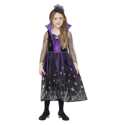 Spiderella Costume Child Black Purple 1