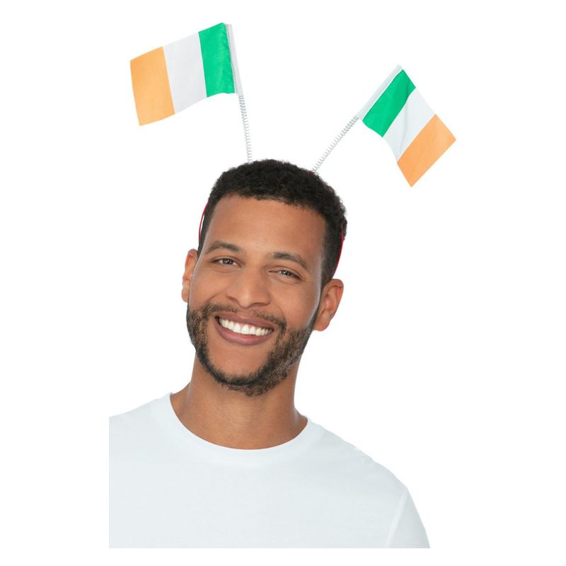 St Patricks Day Flag Bopper Headband Adult Green Orange White Red 1