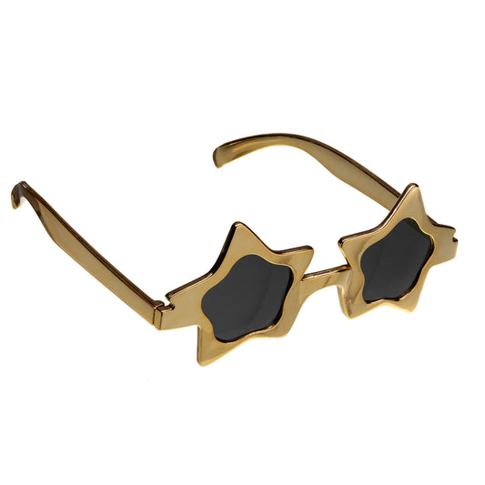 Star Glasses Gold Joke Elvis Elton John Costume Accessory 1