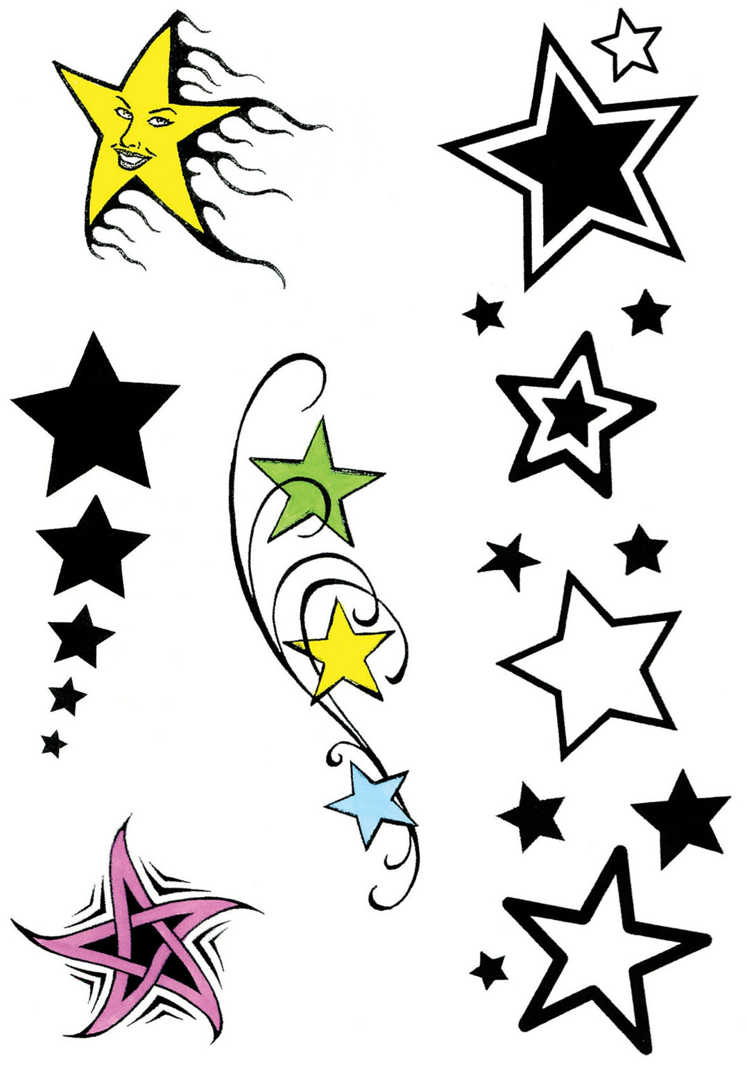 Star Theme Tattoos General Jokes Unisex 10 Cards_1