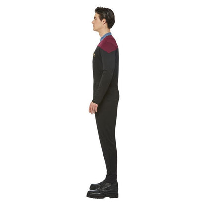 Star Trek Voyager Command Uniform Adult Black Jumpsuit Delta Badge and Rank Insignias 3