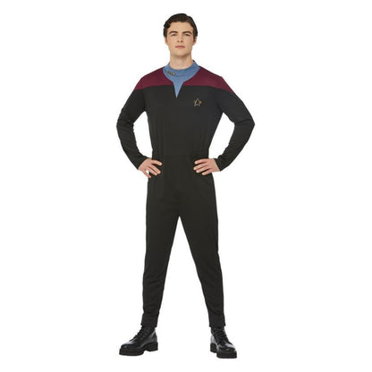 Star Trek Voyager Command Uniform Adult Black Jumpsuit Delta Badge and Rank Insignias 1