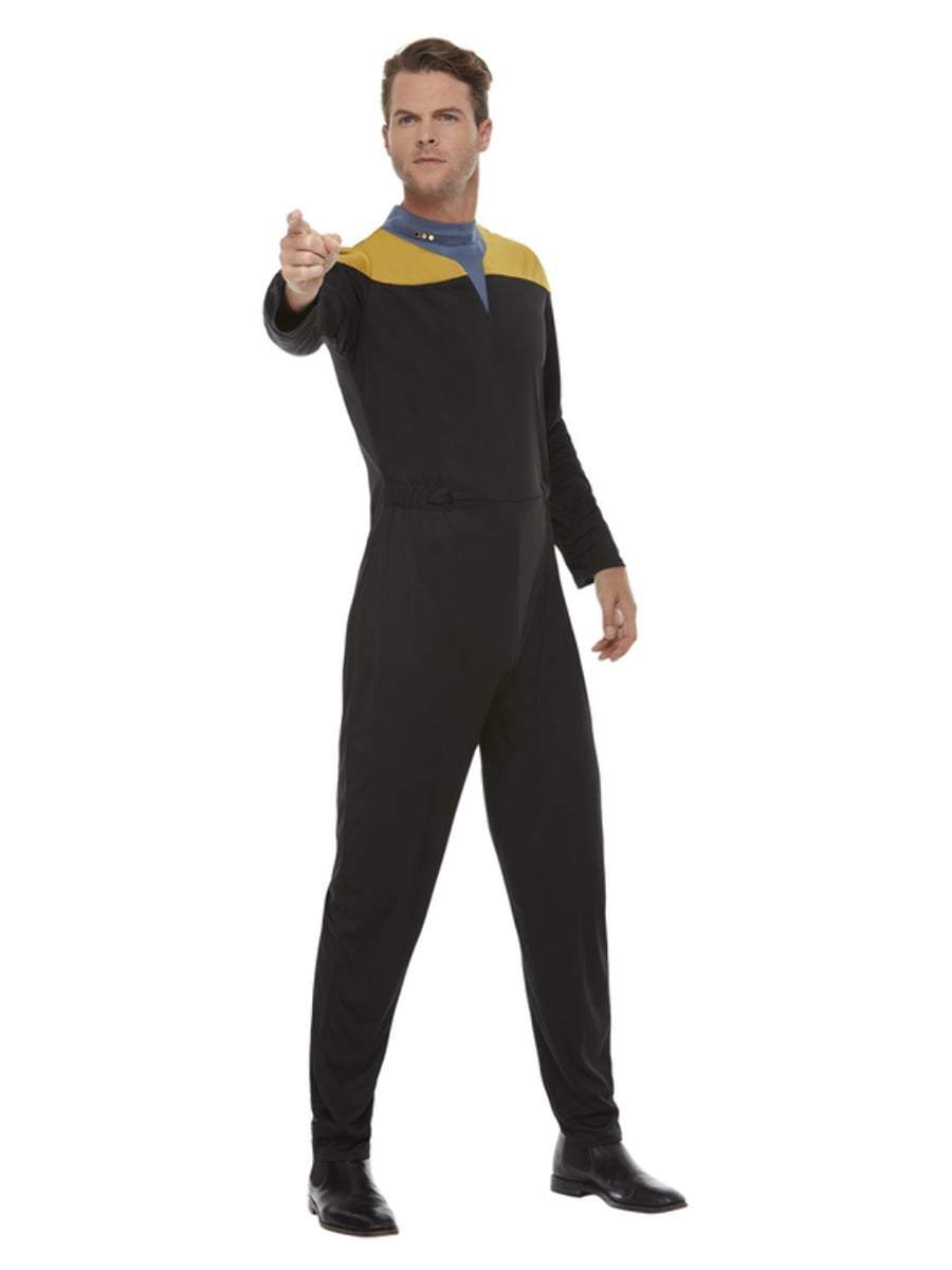 Star Trek Voyager Operations Uniform Adult Gold Black Jumpsuit_4