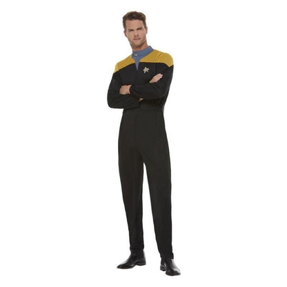 Star Trek Voyager Operations Uniform Adult Gold Black Jumpsuit 1