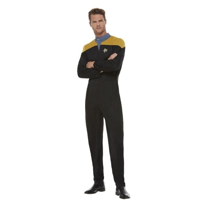 Star Trek Voyager Operations Uniform Adult Gold Black Jumpsuit_1