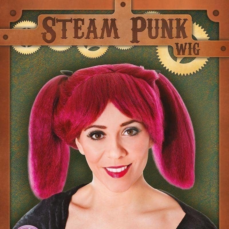 Size Chart Steampunk Burgundy Wig with Ponytails