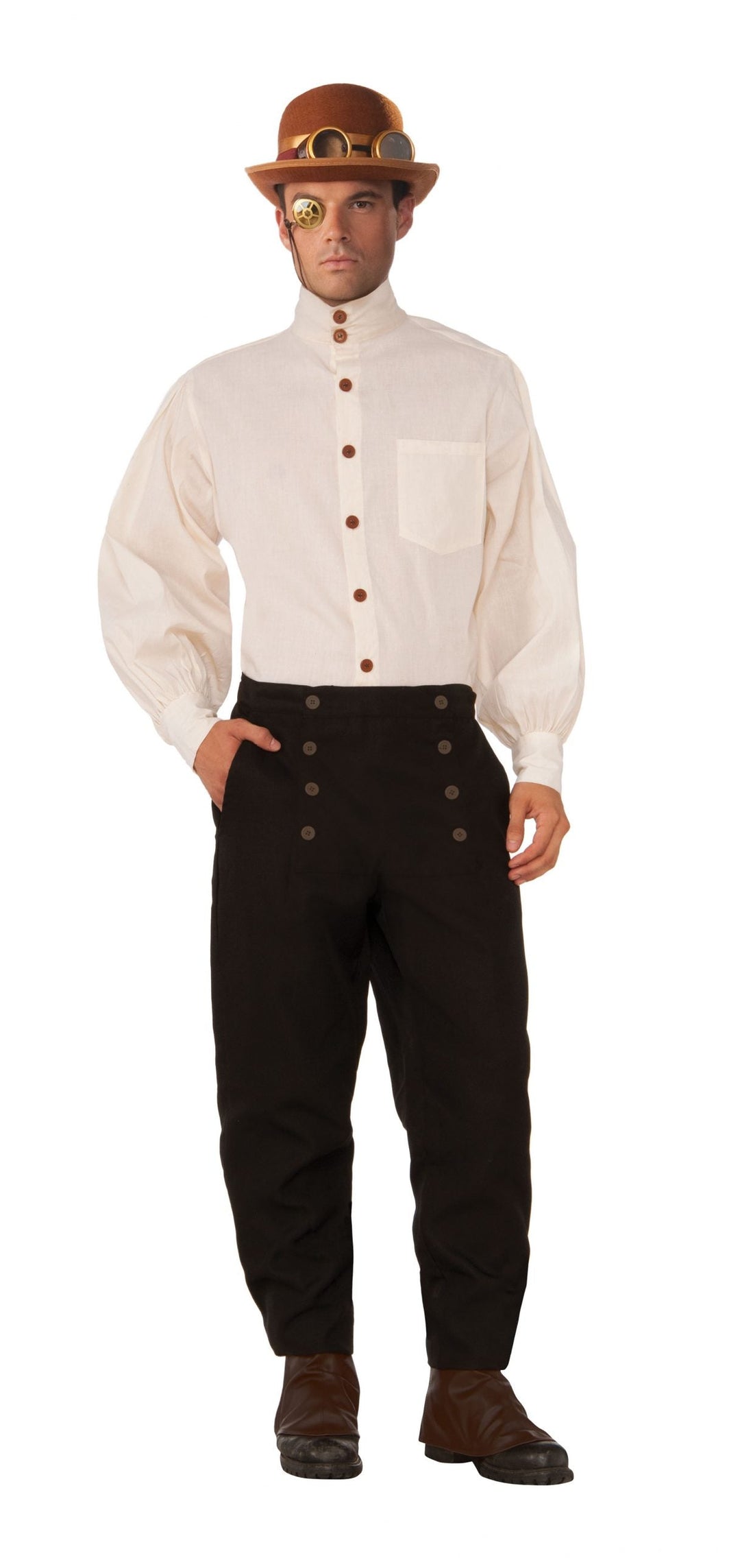 Steampunk Shirt Beige Costume Cosplay_1