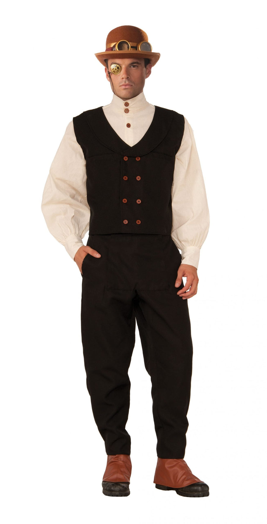 Steampunk Vest Black Adult Costume_1