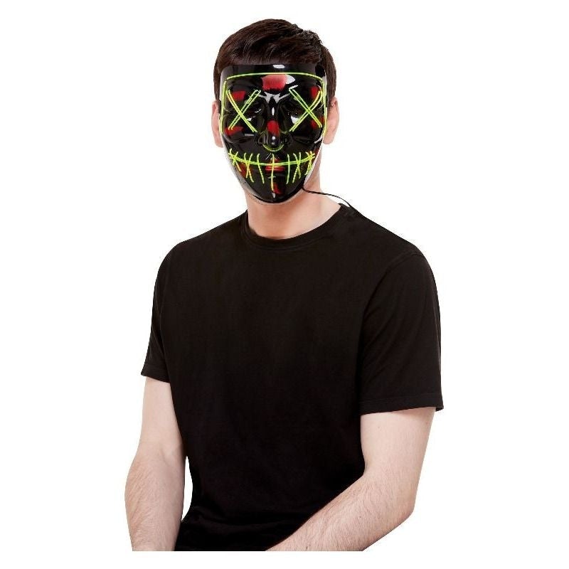 Stitch Face Mask Green Neon Light Up Black_1
