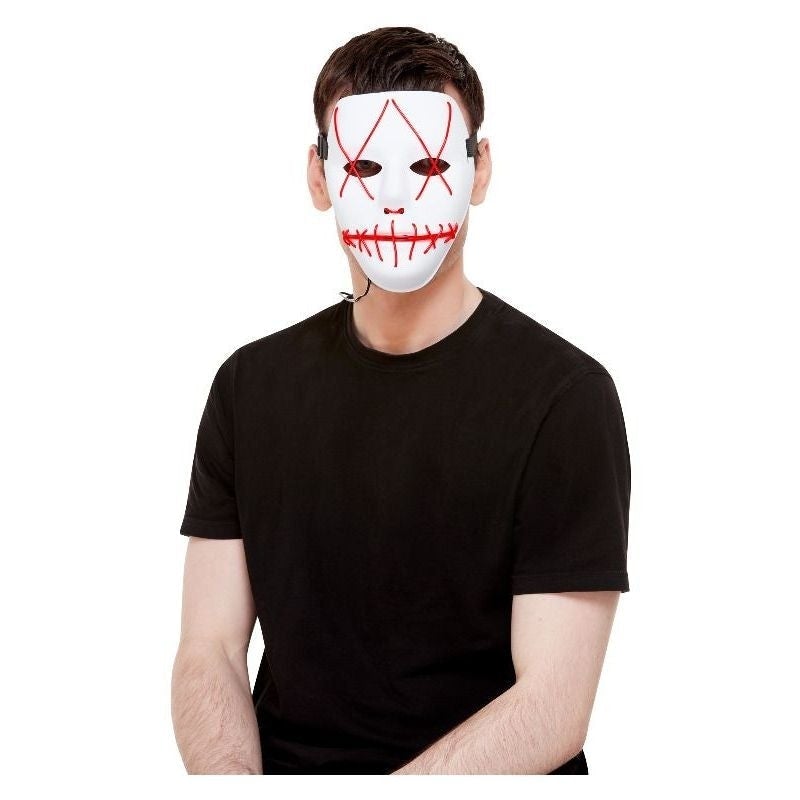 Stitch Face Mask Neon Light Up White with Elastic Strap 1