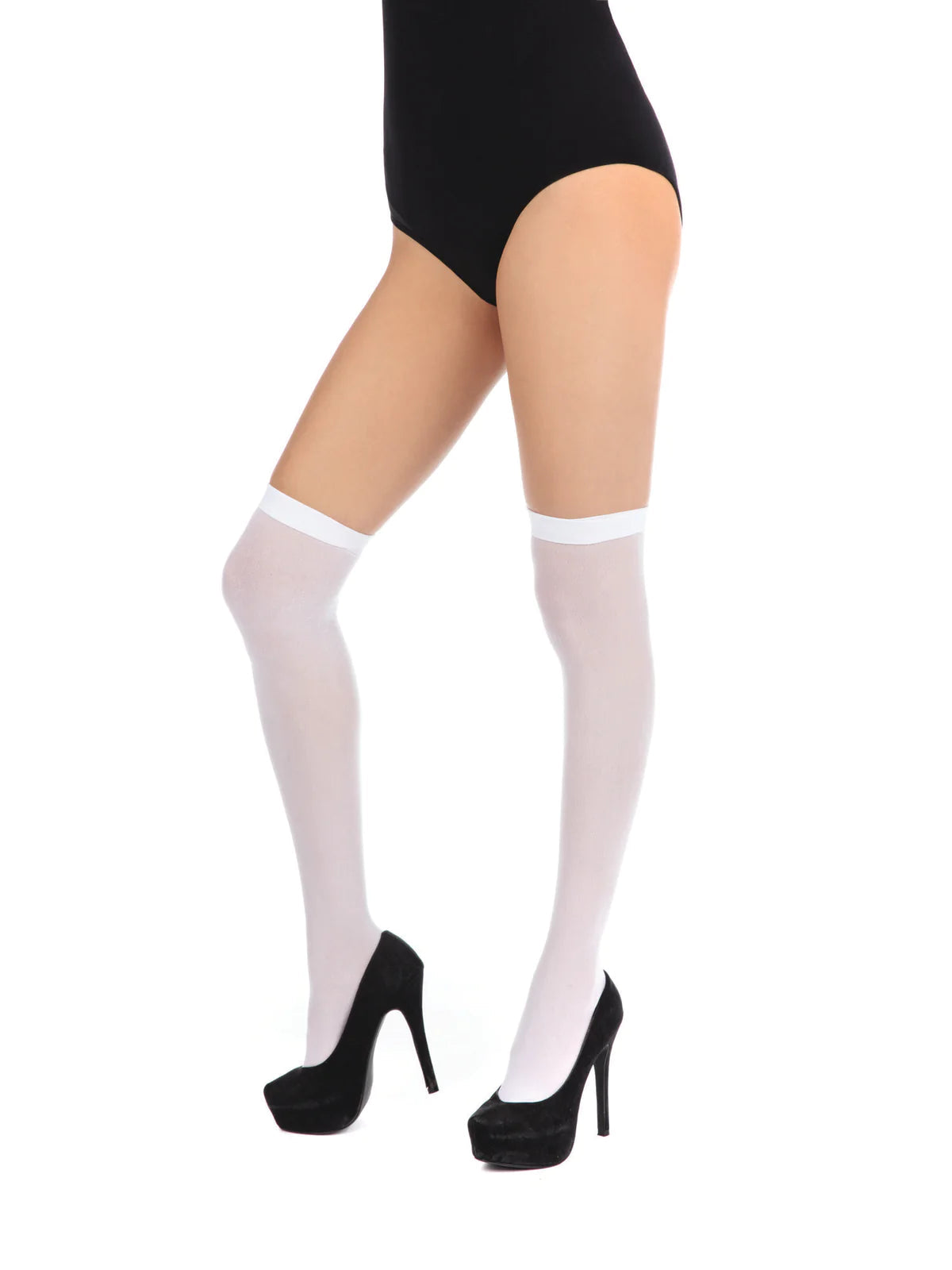 Stockings White Over Knee Adult Costume Accessory 2