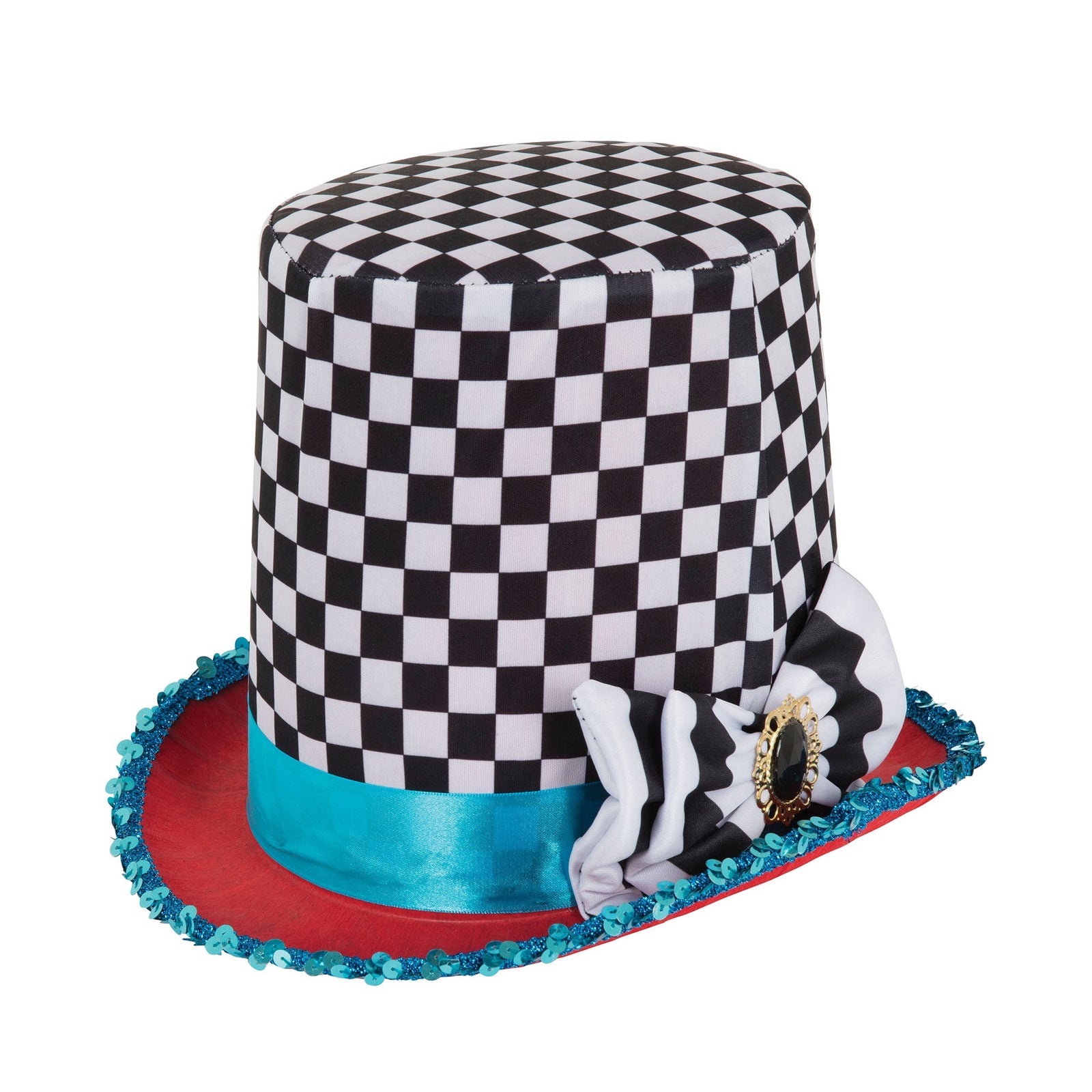 Stovepipe Mad Hatter Chequered Hat Adult 1