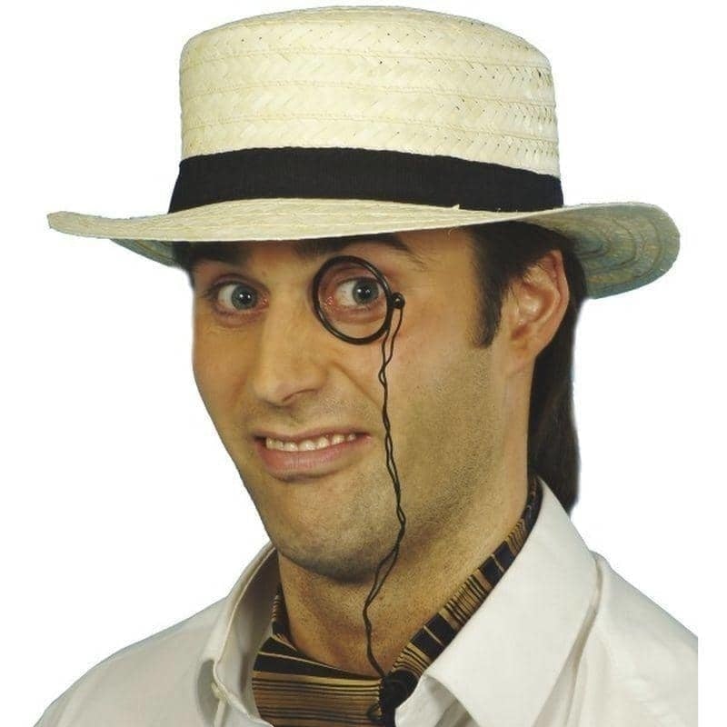 Straw Boater Hat Adult Cream 1