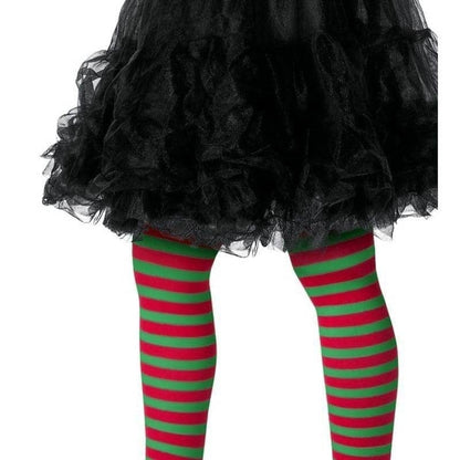 Striped Tights Red and Green Kids Age 6 to 12 Costume Accessory 2