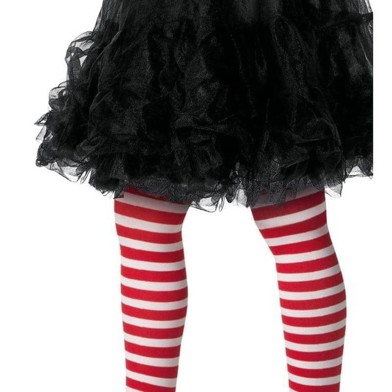 Striped Tights Childs Red and White Age 6-12 2