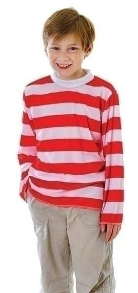 Striped Top Red/White (Unisex) Childrens Costume_1