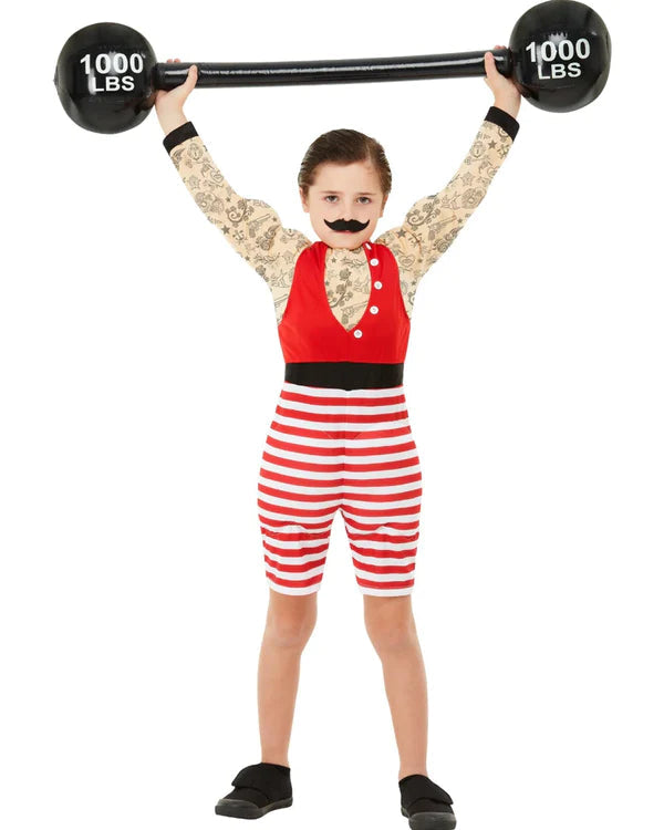 Strong Boy Deluxe Muscle Costume Child Red White_2