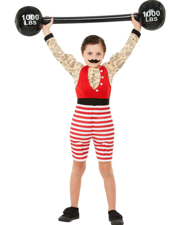 Strong Boy Deluxe Muscle Costume Child Red White 2