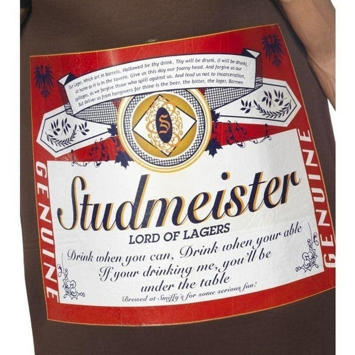 Studmeister Beer Bottle Costume Adult Brown Tabard_3