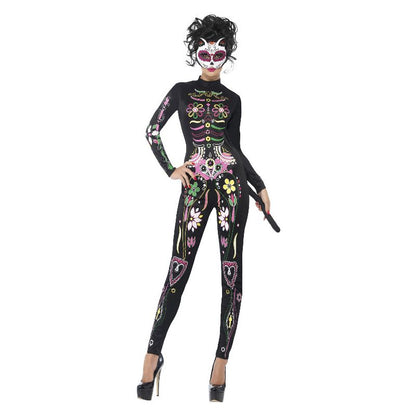 Sugar Skull Cat Costume Black Adult 1
