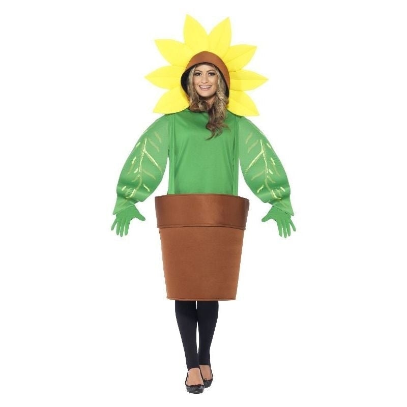 Sunflower Costume With Top Attached Hood Adult Green_1