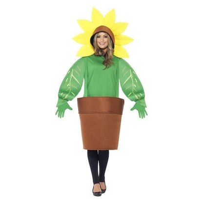 Sunflower Costume with Top Attached Hood Adult Green 1