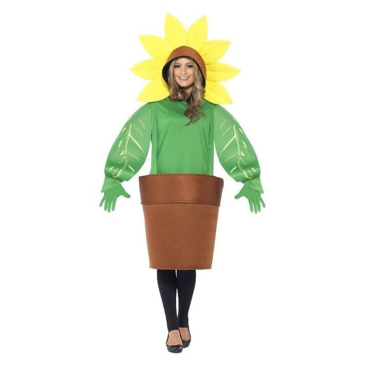 Sunflower Costume with Top Attached Hood Adult Green 1