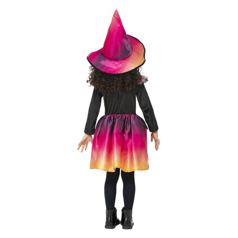 Sunset Witch Costume Child White Pink Black Orange Red_2