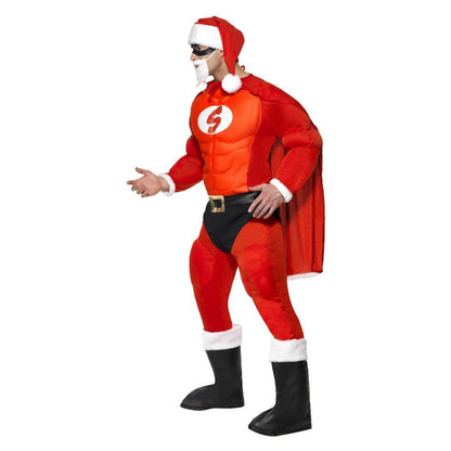 Super Fit Santa Costume and Beard Red Adult 3