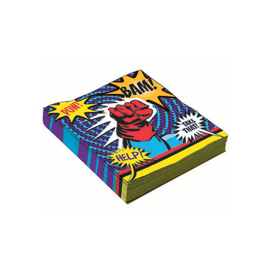 Super Hero Napkin 33cm 16 Pack 1