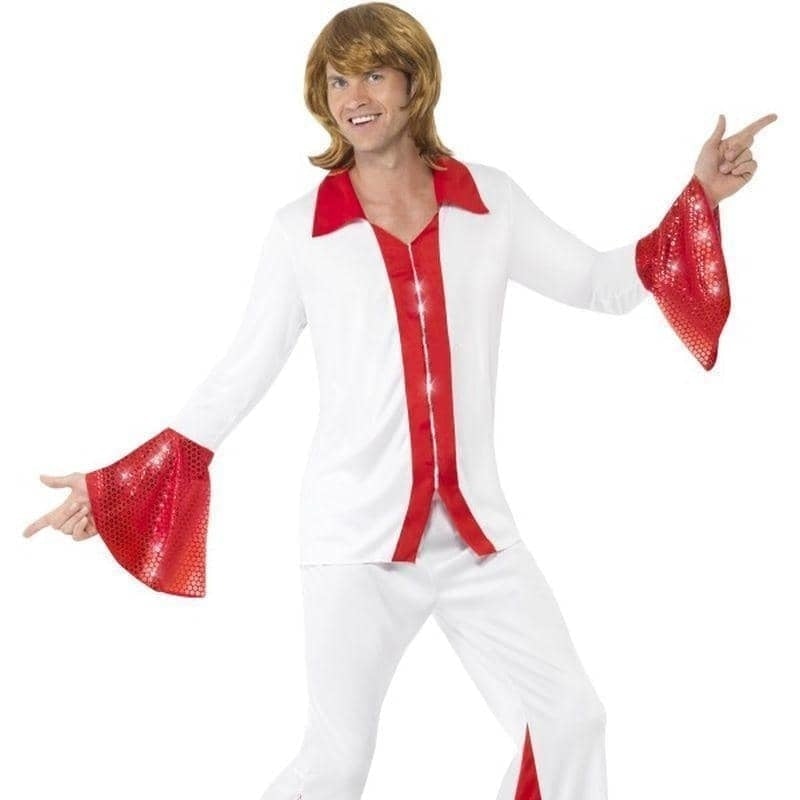 Super Trooper Male Adult White Red Disco Costume 1