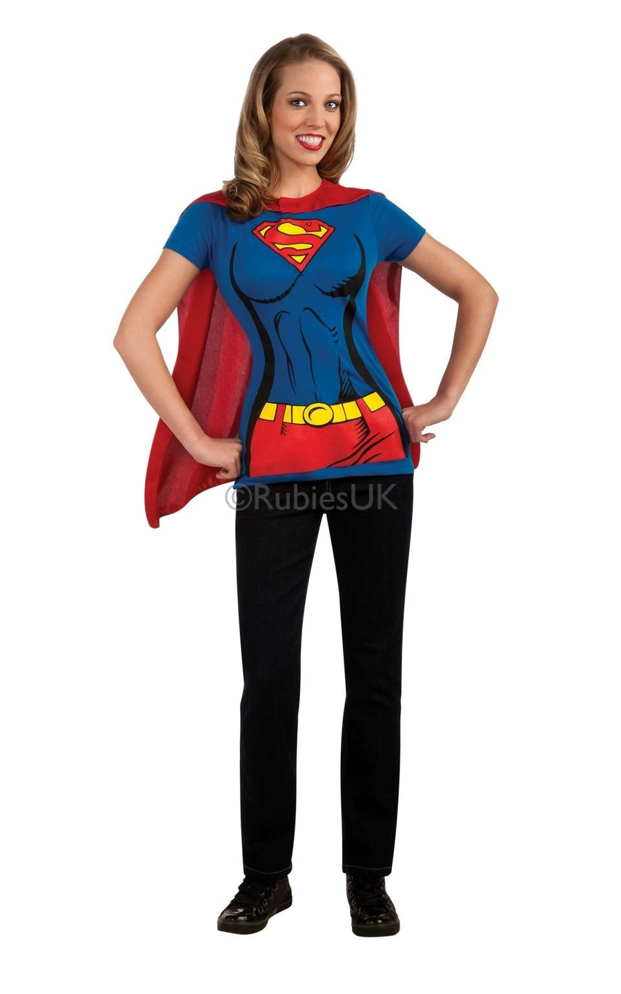 Supergirl T-Shirt Costume Removable Cape_1