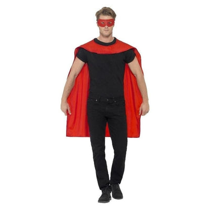 Superhero Cape Adult Red Eyemask Costume Accessory 2