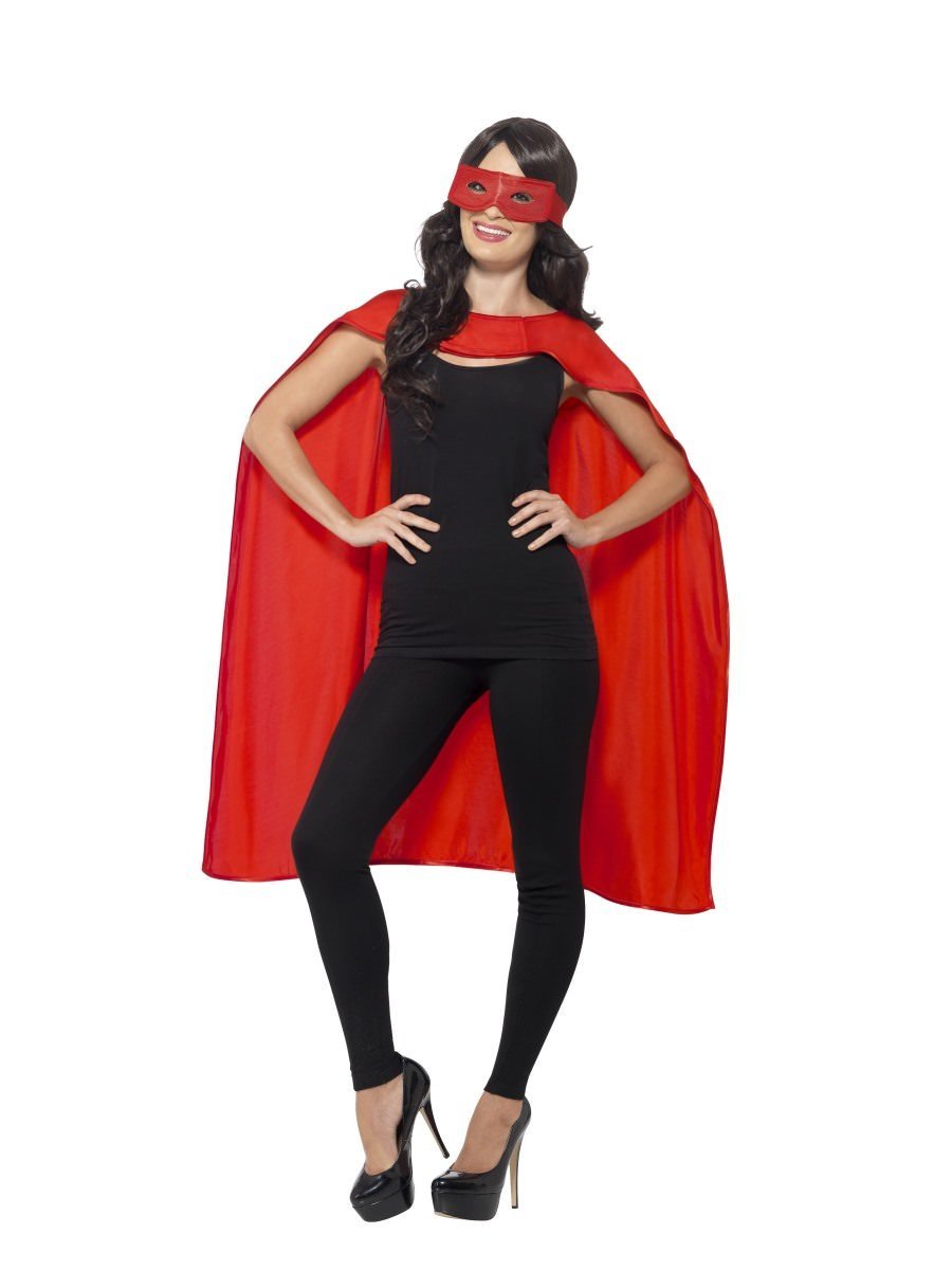 Superhero Cape Adult Red Eyemask Costume Accessory 3