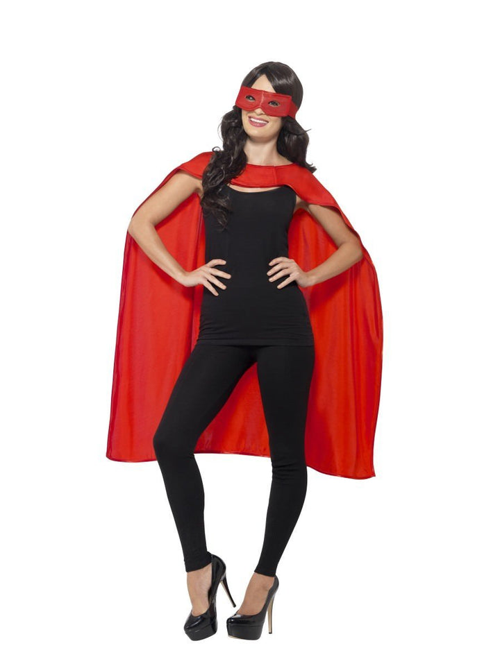 Size Chart Superhero Cape Adult Red Eyemask Costume Accessory