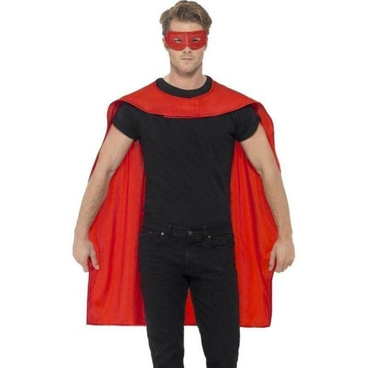 Superhero Cape Adult Red Eyemask Costume Accessory 1