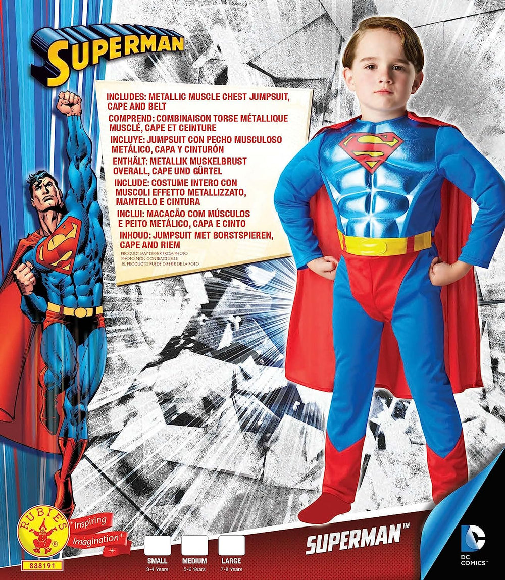 Superman Boys Costume Metallic Chest DC_2
